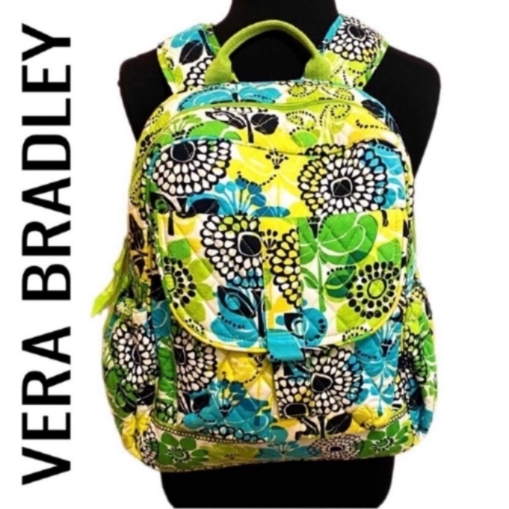 Vera Bradley Multicolored Floral Print Backpack Book Bag